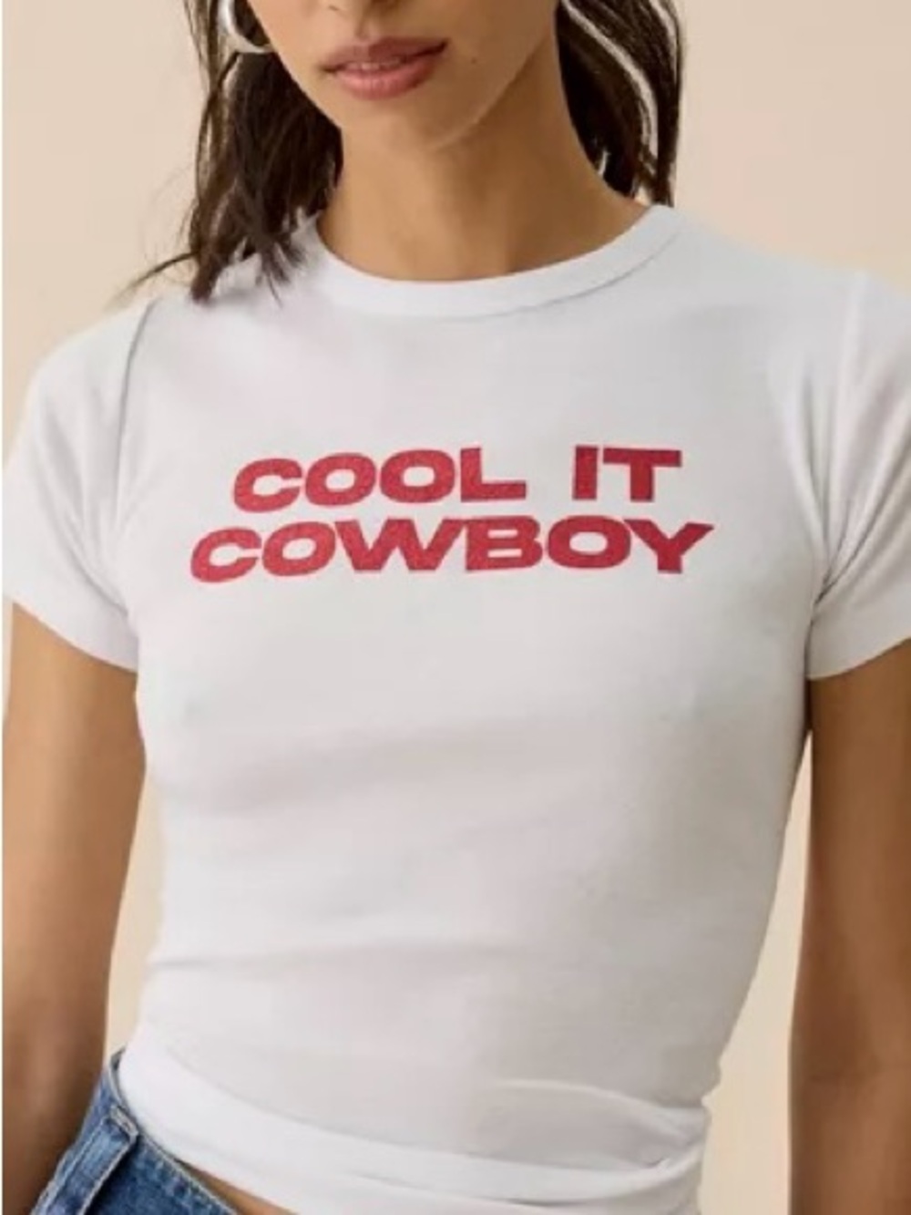 Cool It Cowboy White Graphic Tee